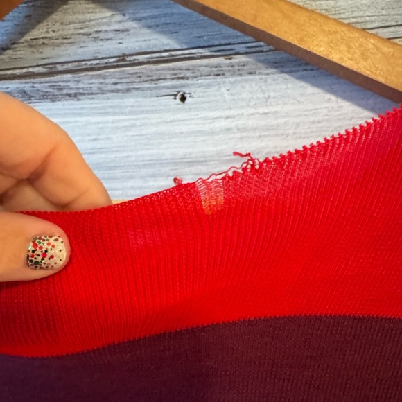 Tory Burch Vibrant Red and Deep Purple Blouse - Picture 3 of 6